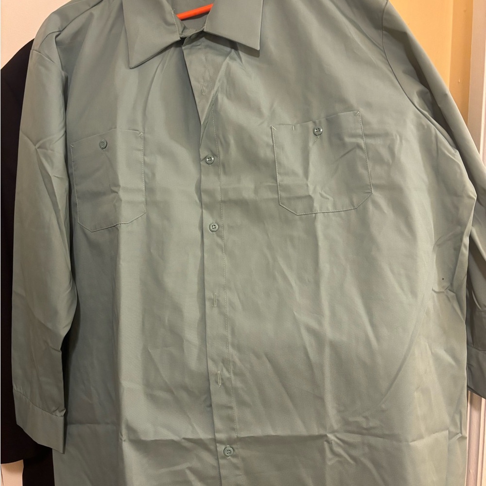 Red Kap Men's Green Work Shirt